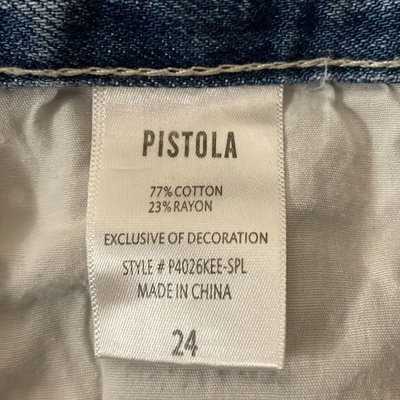 Pistola denim shorts with silver sequin pockets - size 24 - Picture 6 of 8